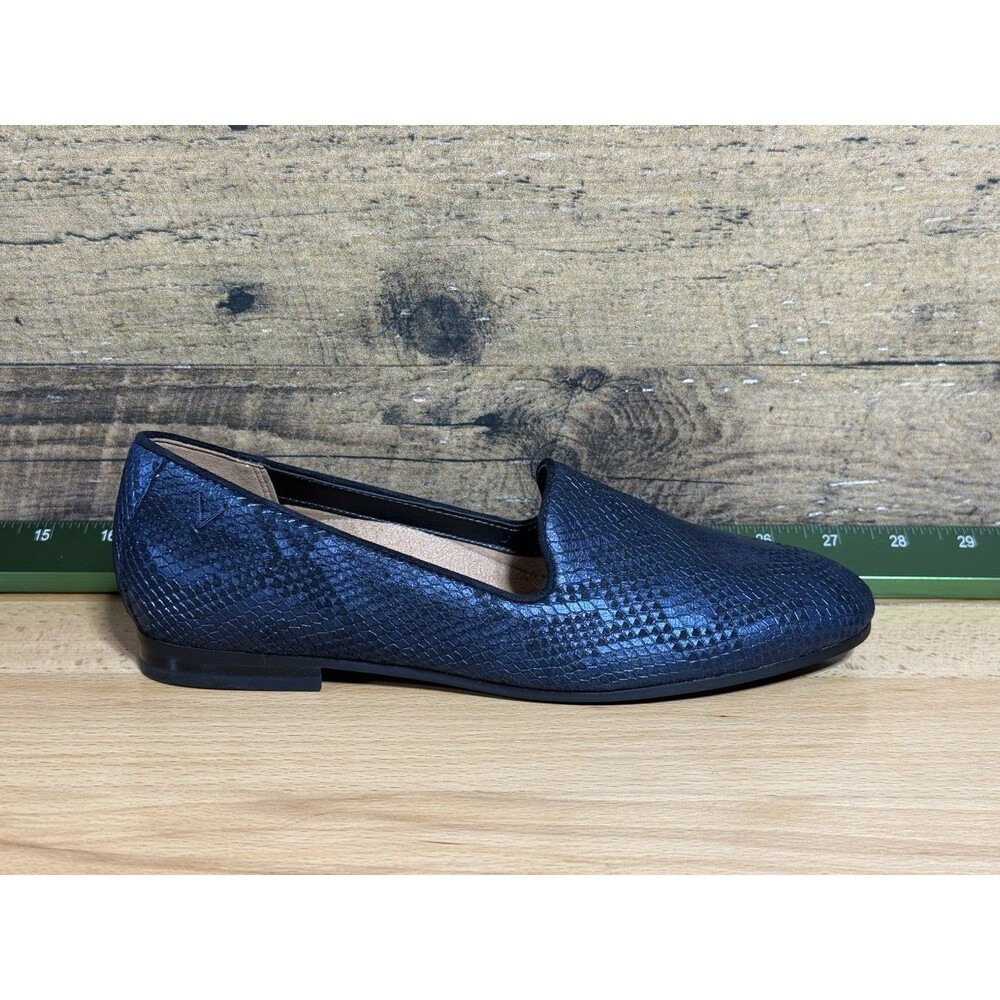 🔥Vionic NEW Women's Blue Willa II Leather Loafer Flats Size 6 Rare Snakeskin